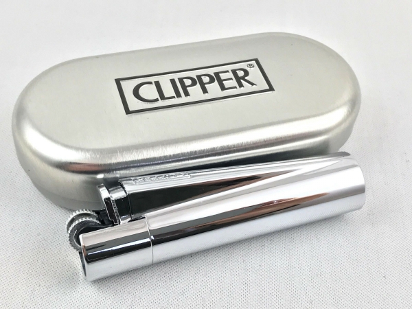 Clipper Feuerzeug chrome poliert in Metall Box